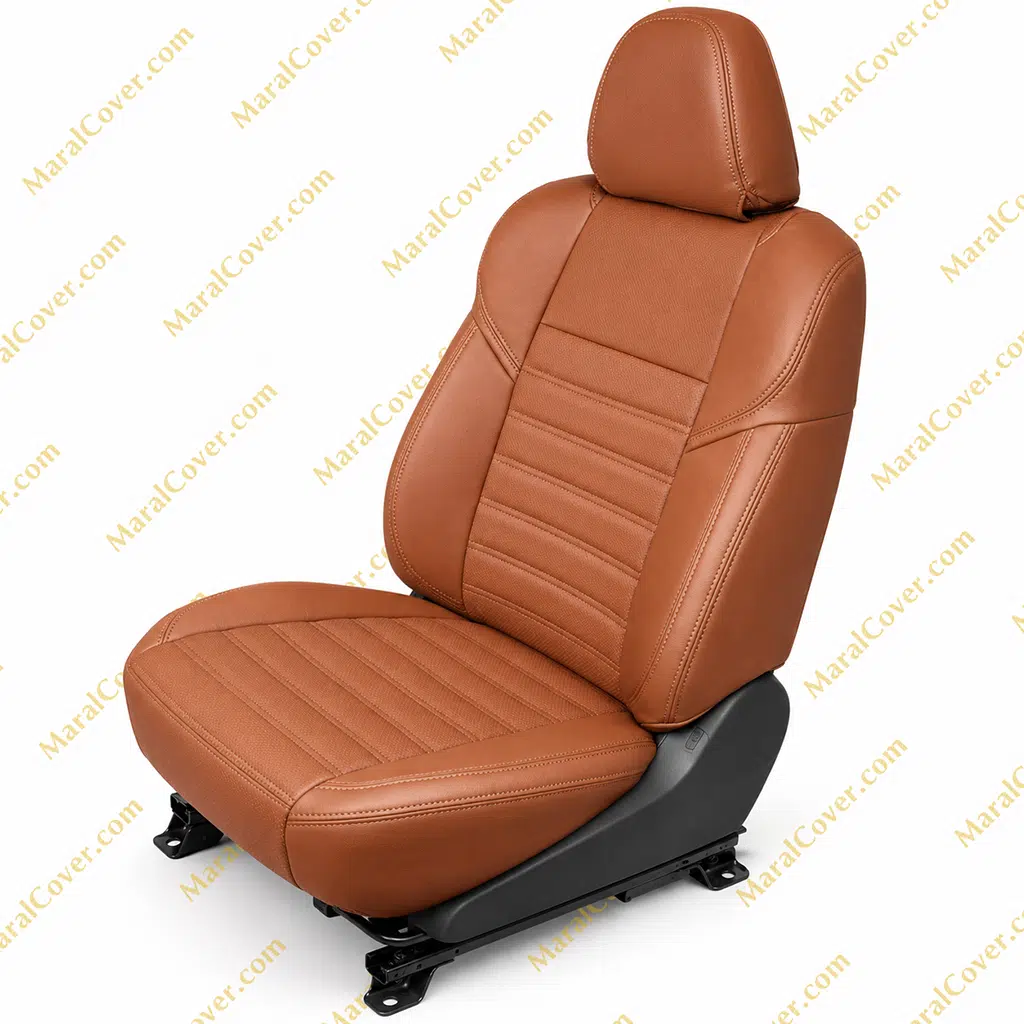 Cognac Leather Car Seat Isolated روکش اوتلندر 2025 چرم مارال مدل پرایم کد 3081 - تصویر 1