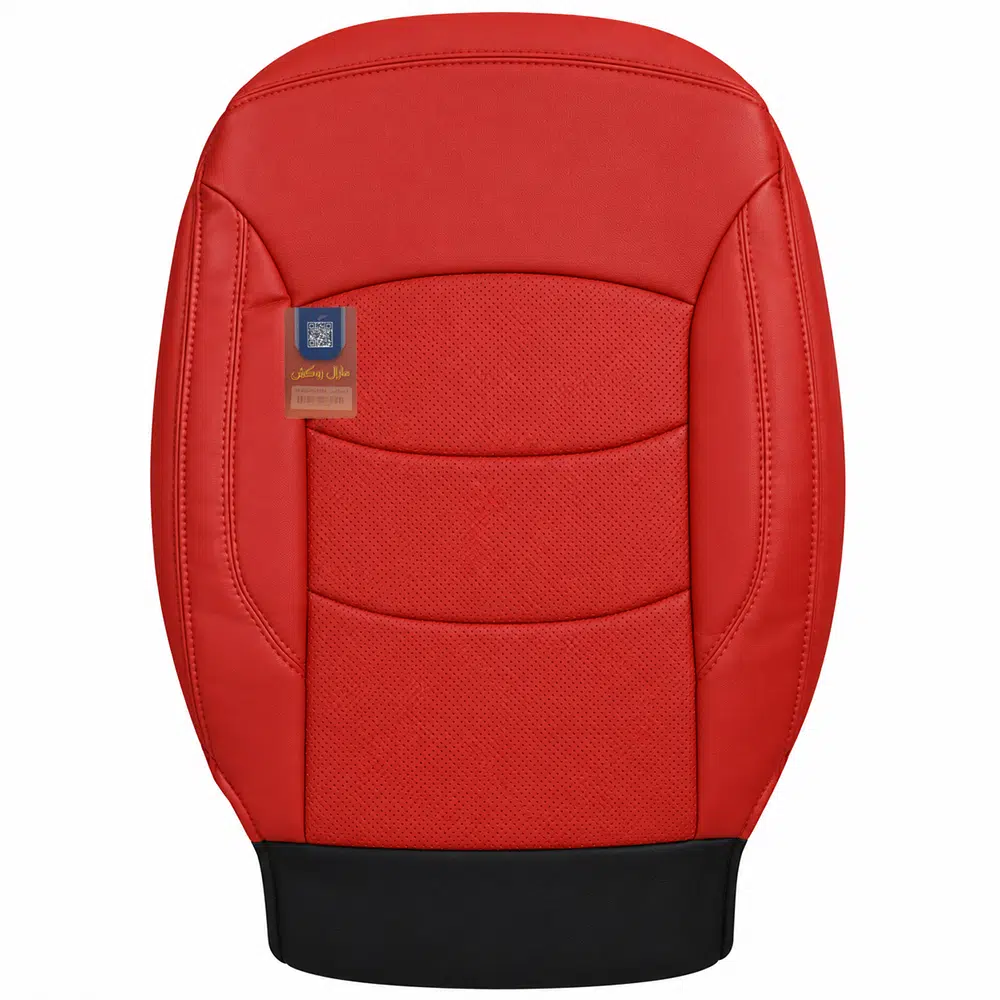 Red Perforated Leather Car Seat Cover روکش 206 و 207 چرم مارال مدل فیدلیتی کد 8041 - تصویر 1