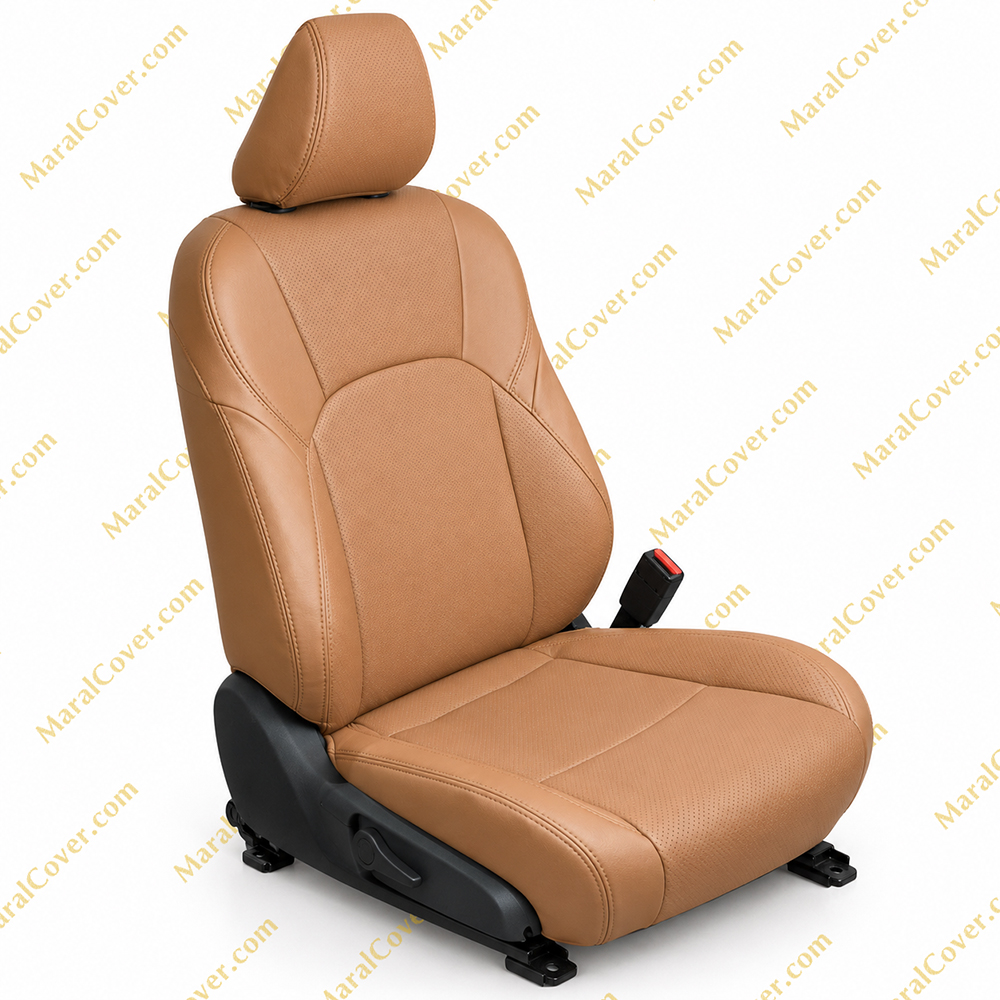 Tan Leather Car Seat Studio Portrait روکش کمری لومیر چرم مارال مدل پرایم کد 3081 - تصویر 1